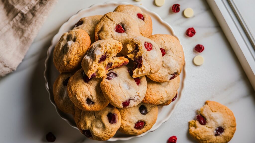 easy white chocolate cranberry cookies